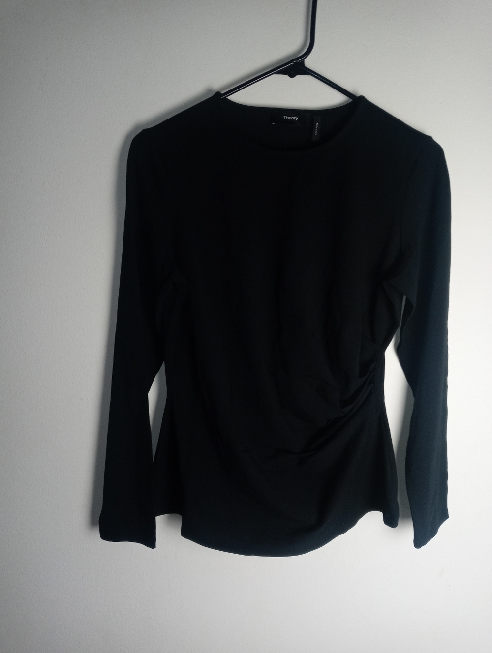 Theory Mirinz Ruched Long Sleeve Top Size L